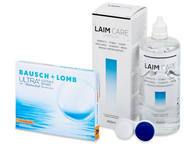 Bausch + Lomb ULTRA for Astigmatism (3 lenti) + soluzione Laim-Care 400 ml - Package deal