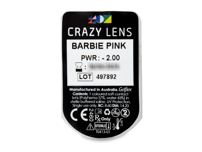 CRAZY LENS - Barbie Pink - giornaliere correttive (2 lenti) - Blister della lente