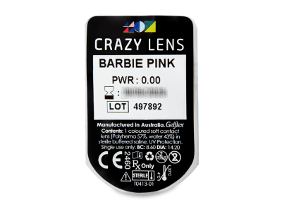 CRAZY LENS - Barbie Pink - giornaliere non correttive (2 lenti) - Blister della lente