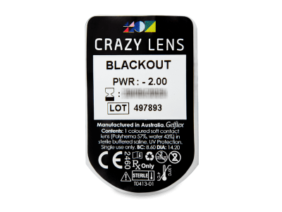 CRAZY LENS - Black Out - giornaliere correttive (2 lenti) - Blister della lente