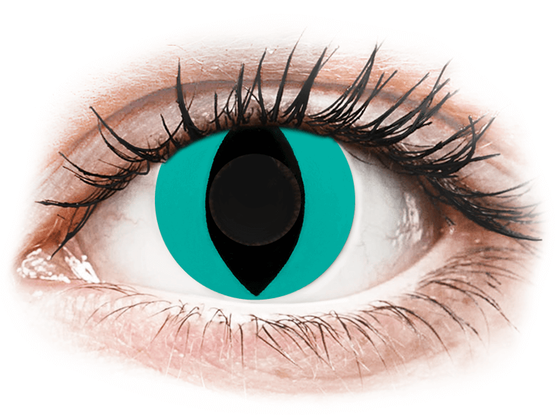 CRAZY LENS - Cat Eye Aqua - giornaliere non correttive (2 lenti) - Lenti a contatto colorate