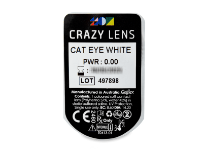 CRAZY LENS - Cat Eye White - giornaliere non correttive (2 lenti) - Blister della lente
