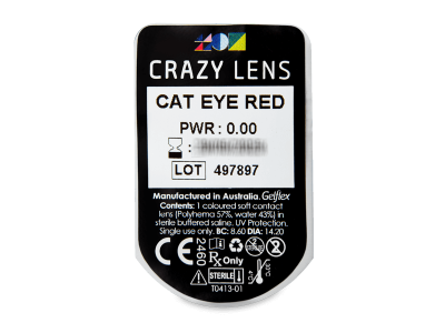 CRAZY LENS - Cat Eye Red - giornaliere non correttive (2 lenti) - Blister della lente