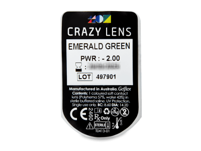 CRAZY LENS - Emerald Green - giornaliere correttive (2 lenti) - Blister della lente