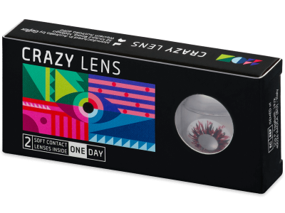 CRAZY LENS - Harlequin Black - giornaliere correttive (2 lenti) - Lenti a contatto colorate