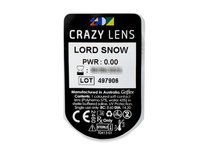CRAZY LENS - Lord Snow - giornaliere non correttive (2 lenti) - Blister della lente