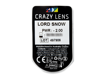 CRAZY LENS - Lord Snow - giornaliere correttive (2 lenti) - Blister della lente