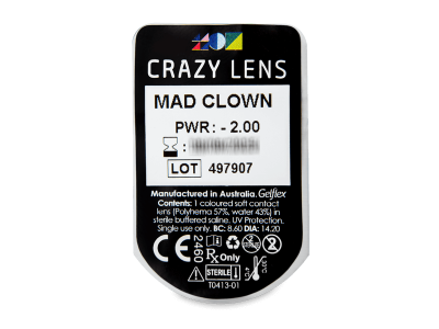 CRAZY LENS - Mad Clown - giornaliere correttive (2 lenti) - Blister della lente