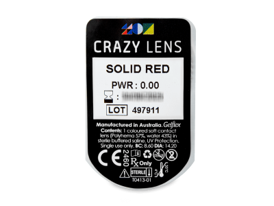CRAZY LENS - Solid Red - giornaliere non correttive (2 lenti) - Blister della lente