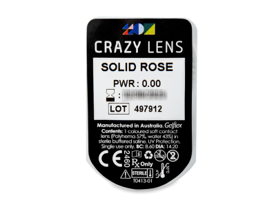 CRAZY LENS - Solid Rose - giornaliere non correttive (2 lenti) - Blister della lente