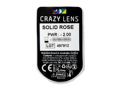 CRAZY LENS - Solid Rose - giornaliere correttive (2 lenti) - Blister della lente