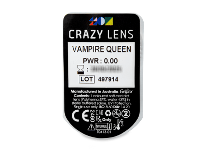 CRAZY LENS - Vampire Queen - giornaliere non correttive (2 lenti) - Blister della lente