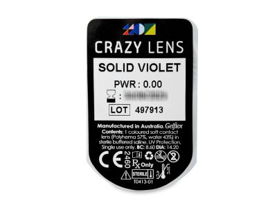 CRAZY LENS - Solid Violet - giornaliere non correttive (2 lenti) - Blister della lente