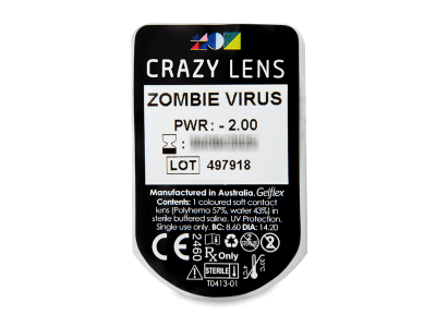 CRAZY LENS - Zombie Virus - giornaliere correttive (2 lenti) - Blister della lente