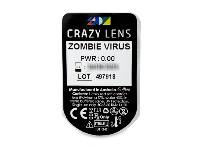 CRAZY LENS - Zombie Virus - giornaliere non correttive (2 lenti) - Blister della lente