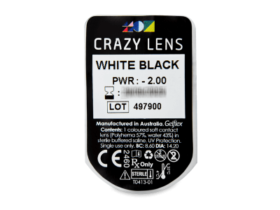 CRAZY LENS - White Black - giornaliere correttive (2 lenti) - Blister della lente