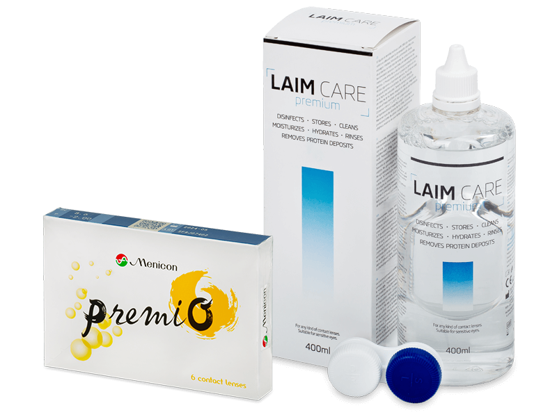 Menicon PremiO (6 lenti) + Soluzione Laim-Care 400 ml - Package deal