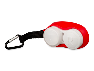 Porta lenti rosso - con moschettone - Precedente e nuovo design