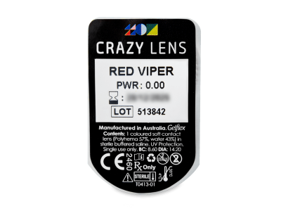 CRAZY LENS - Red Viper - giornaliere non correttive (2 lenti) - Blister della lente