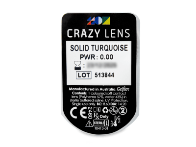 CRAZY LENS - Solid Turquoise - giornaliere non correttive (2 lenti) - Blister della lente