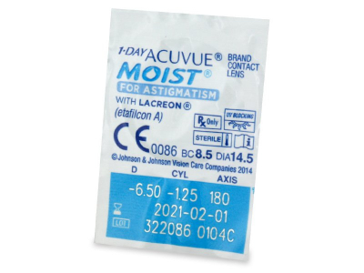 1 Day Acuvue Moist for Astigmatism (180 lenti) - Blister della lente