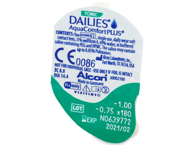 Dailies AquaComfort Plus Toric (180 lenti) - Blister della lente