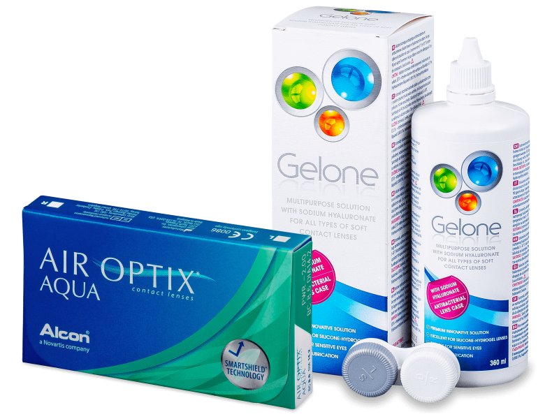 Air Optix Aqua (3 lenti) + soluzione Gelone 360 ml - Package deal