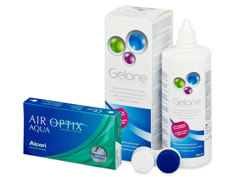 Air Optix Aqua (3 lenti) + soluzione Gelone 360 ml - Package deal