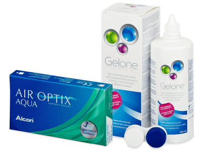 Air Optix Aqua (3 lenti) + soluzione Gelone 360 ml - Package deal