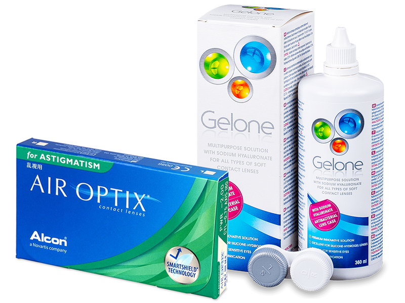 Air Optix for Astigmatism (3 lenti) + soluzione Gelone 360 ml - Package deal