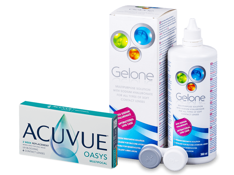 Acuvue Oasys Multifocal (6 lenti) + soluzione Gelone 360 ml - Package deal