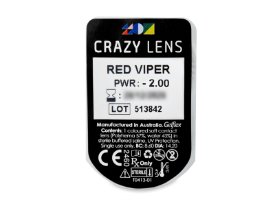 CRAZY LENS - Red Viper - giornaliere correttive (2 lenti) - Blister della lente