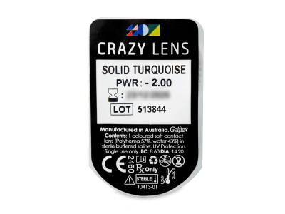 CRAZY LENS - Solid Turquoise - giornaliere correttive (2 lenti) - Blister della lente