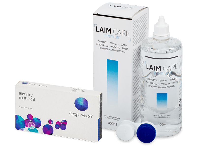 Biofinity Multifocal (6 lenti) + soluzione Laim-Care 400 ml - Package deal