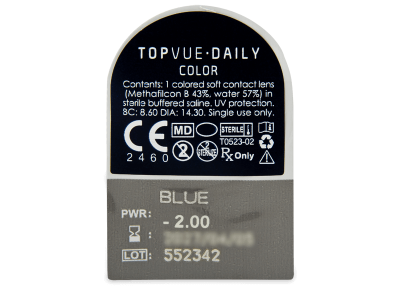 TopVue Daily Color - Blue - giornaliere correttive (2 lenti) - Blister della lente