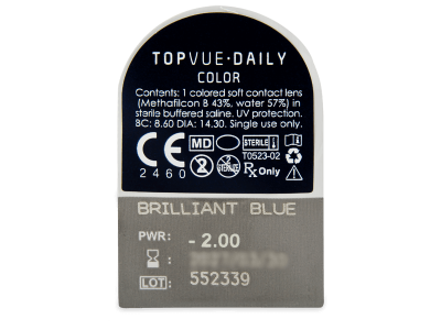 TopVue Daily Color - Brilliant Blue - giornaliere correttive (2 lenti) - Blister della lente