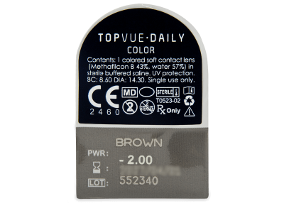 TopVue Daily Color - Brown - giornaliere correttive (2 lenti) - Blister della lente