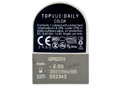 TopVue Daily Color - Green - giornaliere correttive (2 lenti) - Blister della lente
