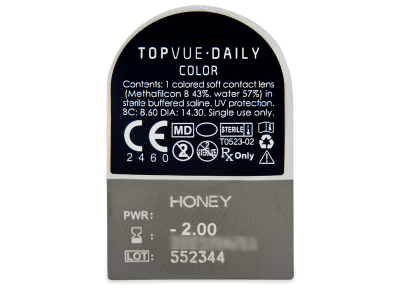 TopVue Daily Color - Honey - giornaliere correttive (2 lenti) - Blister della lente
