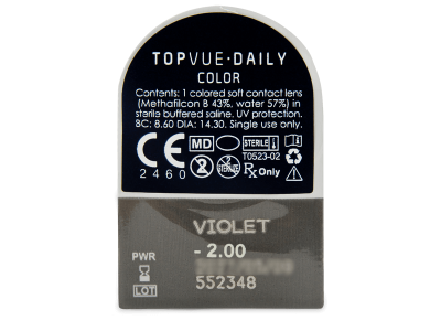 TopVue Daily Color - Violet - giornaliere correttive (2 lenti) - Blister della lente