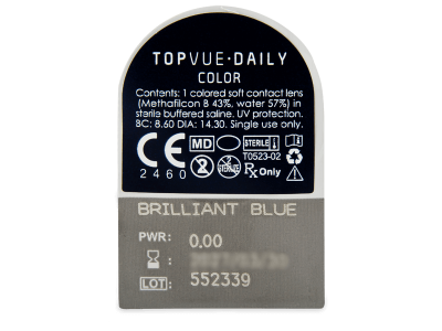 TopVue Daily Color - Brilliant Blue - giornaliere non correttive (2 lenti) - Blister della lente