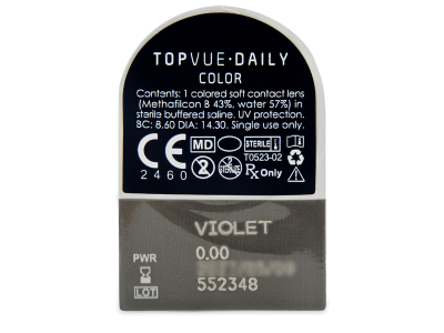 TopVue Daily Color - Violet - giornaliere non correttive (2 lenti) - Blister della lente