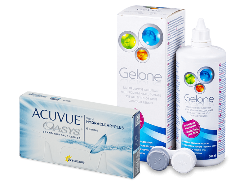 Acuvue Oasys (6 lenti) + soluzione Gelone 360 ml - Package deal