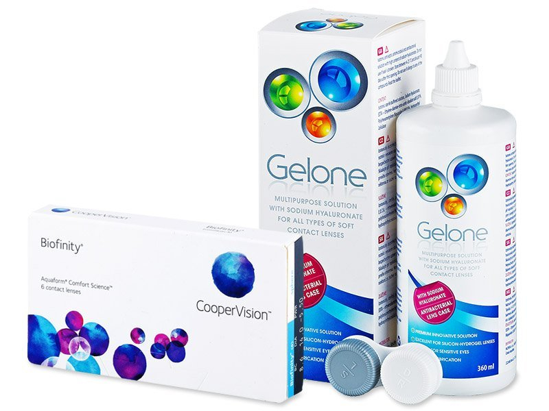 Biofinity (6 lenti) + soluzione Gelone 360 ml - Package deal