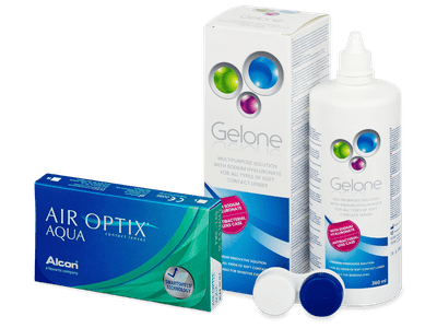 Air Optix Aqua (6 lenti) + soluzione Gelone 360 ml - Precedente e nuovo design