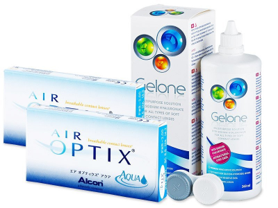Air Optix Aqua (2x 3 lenti) + soluzione Gelone 360 ml - Precedente e nuovo design